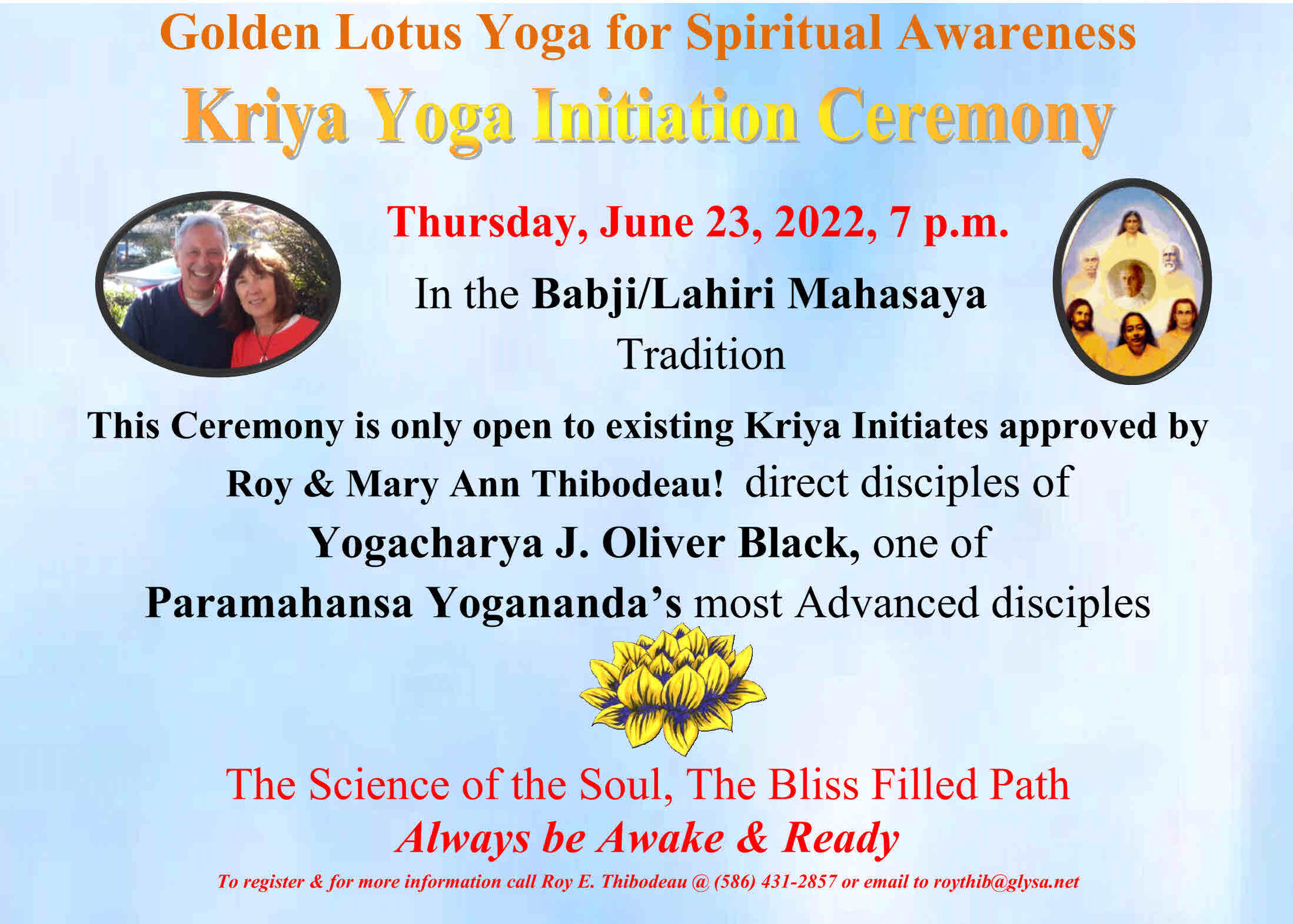 Kriya Yoga Initiation Ceremony – Golden Lotus Yoga for Spiritual Awareness